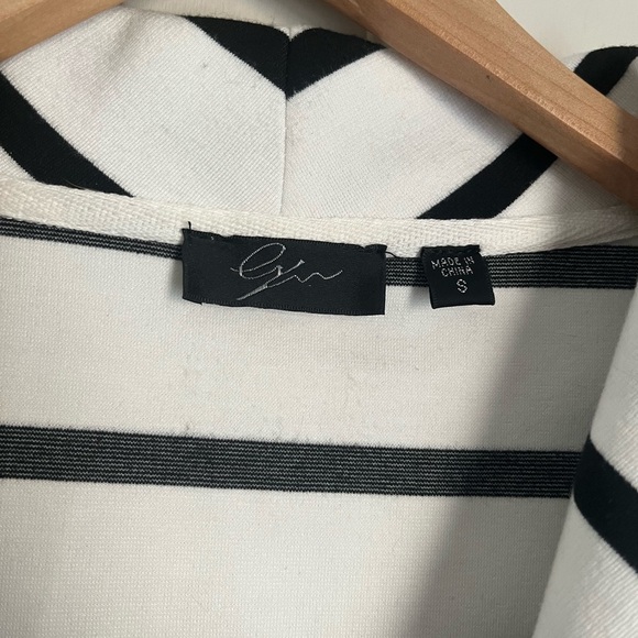 Cyrus Striped Black and White Women's Knit Jacket - Picture 2 of 5